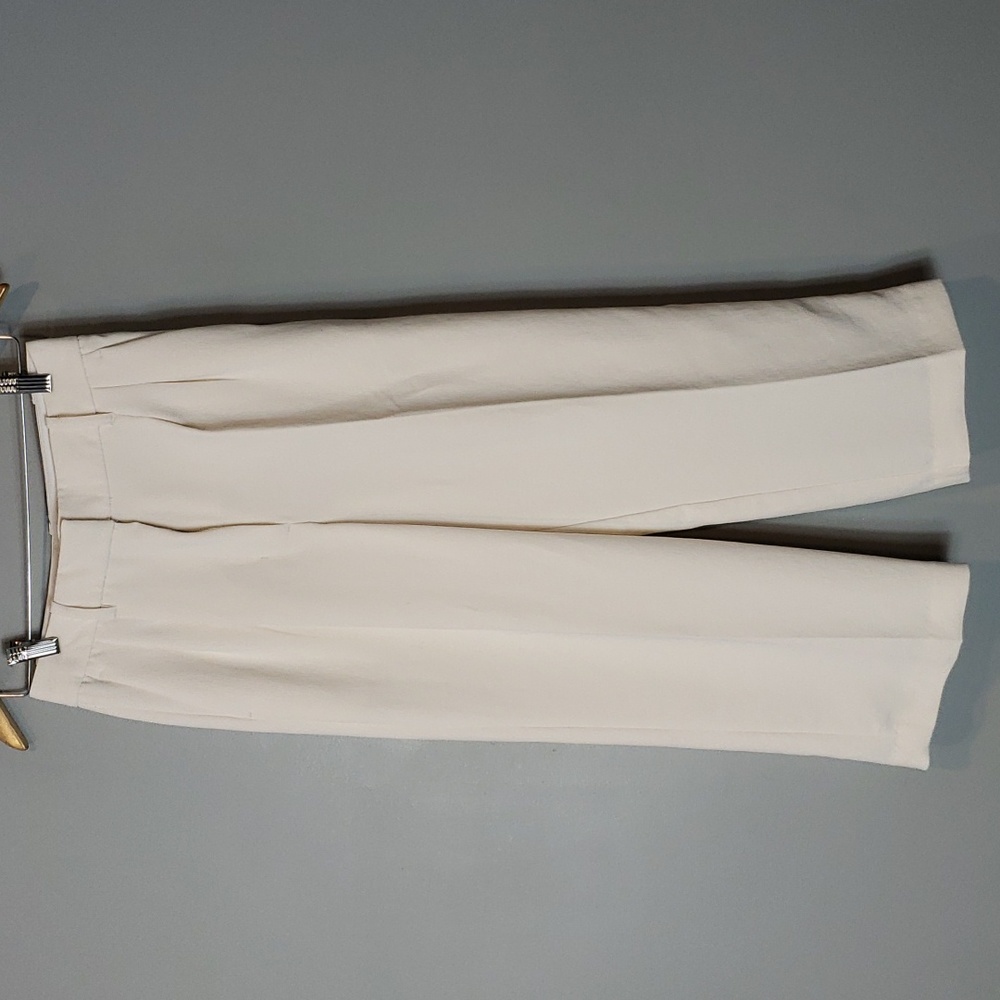 Wilfred Aritzia High Rise Wide Leg Womens 4 Cropped Pants Off White Crepe